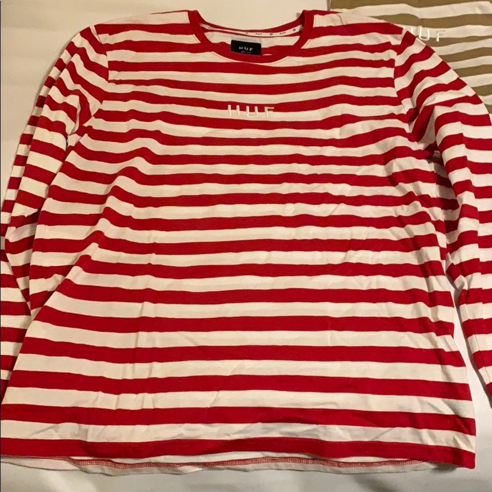 HUF red stripe crewneck